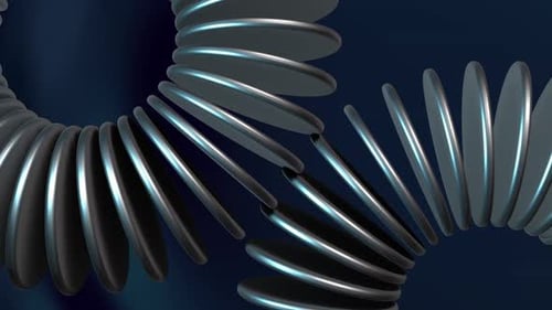 Matriz 3D de círculo duplo azul 4K