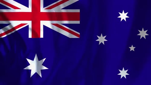 Realistic Waving Flag of Australia Animation