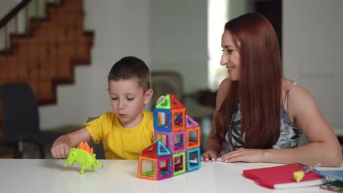Mother and Child Playing Together at Home