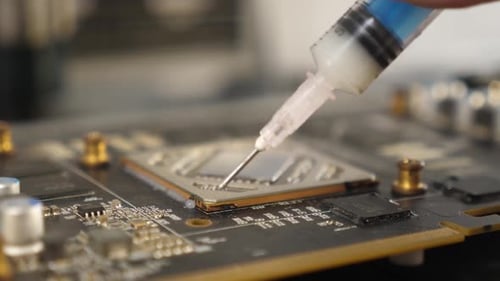 1. Vorbereitung der Video und der Infrarot-Lötstation zum Entlöten des GPU-Chips.