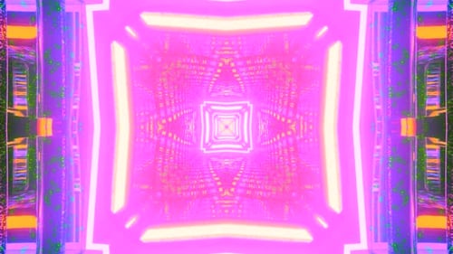 Glowing Abstract Neon Tunnel Seamless Loop Background