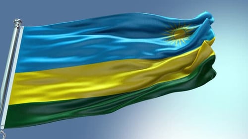 Realistic Rwanda Flag Waving Animation