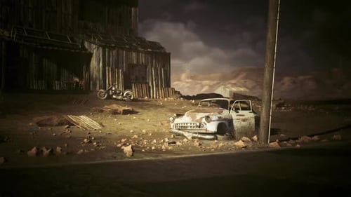 Nostalgic Scene with Shiny Rusted Chrome and Warm Afternoon Light