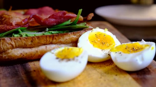 Delicious Bacon and Avocado Sandwich with Eggs