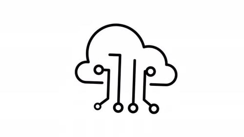 Animated Cloud Network Technology Line Icon Reveal