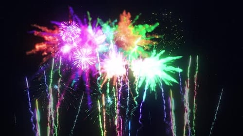 4Th of July Fireworks Background Isolated with Space for Text