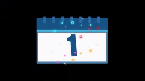 Flat Calendar Motion Graphics Animation On Alpha Channel