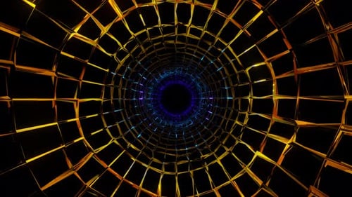 Futuristic Grid Tunnel Loop Abstract Motion Background
