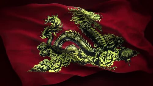 Flagge Chinesisches Jahr des Drachen Rot & Gelb 02