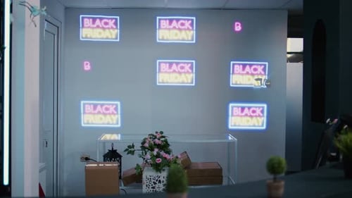 Neon Black Friday Sign Display in Store
