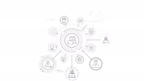 Monochrome Animated Infographic Diagram About Teamwork and Collaboration
