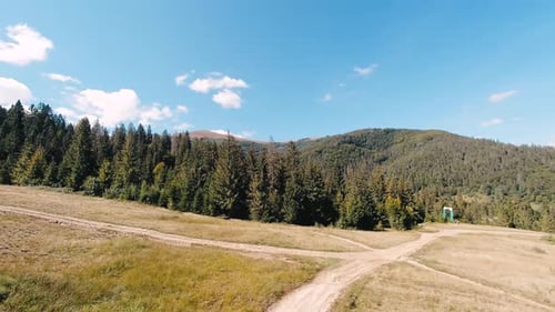 Beautiful Landscape in the Peak Carpathians Mountains on Sunny Day
