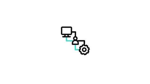 Animated Technology Process Data Flow Line Icon