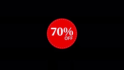 Animated 70 Percent Off Sales Discount Badge