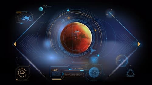 Infografik-Datenelemente auf dem Mars