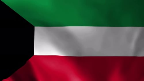 Kuwait Flag Waving Seamless Animation
