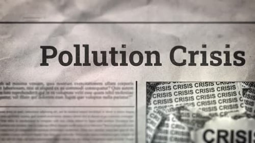 Titre de la crise de la pollution dans un journal numérique