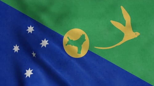 Waving Christmas Island Flag Seamless Loop Animation