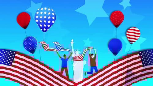 American Family Day Background Loop 4K