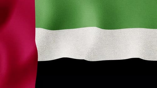 Realistic Waving United Arab Emirates Flag Animation