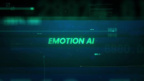 Emotion Ai Word On Noise Glitch Error Technology Futuristischer Datenhintergrund
