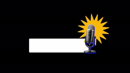 Animated Blank Lower Third with Microphone for Podcast
