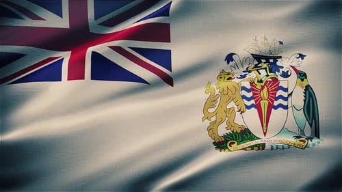 British Antarctic Territory Flag Waving Seamless Loop Animation