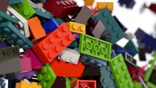 Colorful Building Blocks Falling Geometric Transition