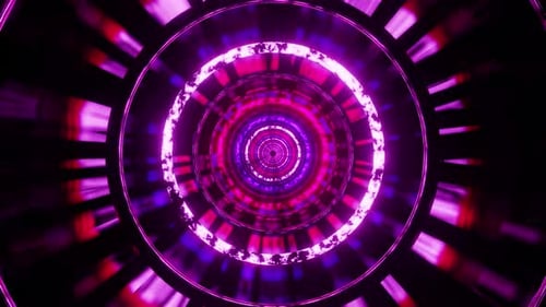 Purple And Red Circles Tunnel Vj Loop Background 4K