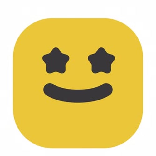 Animated Star-Eyed Yellow Emoji Icon