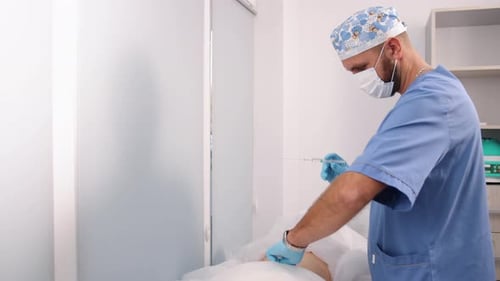 Procedimiento de preparación de jeringas, preparación, inyección médica