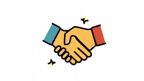 Animated Handshake Icon for Business and Partnership