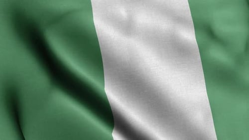 Realistic Fabric Waving Nigeria Flag Loop Animation