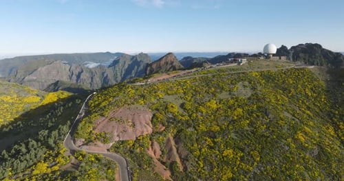 Stunning Aerial Views Of The Radar Station At Pico Do Areeiro In Madeira, Portugal