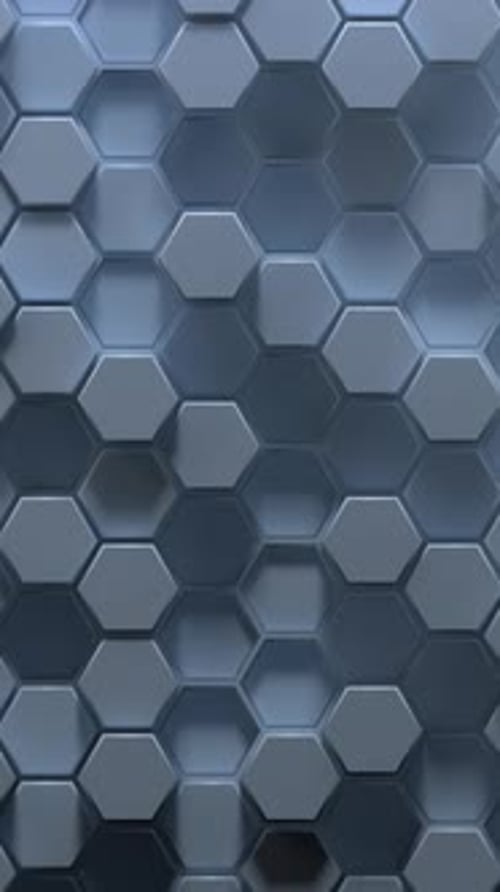 Blue Hex Wall Vertical