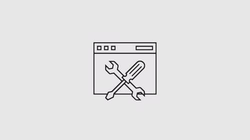 Animated Sketch Browser Window and Repair Tools Icon
