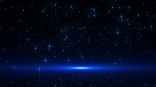 Blue Deep Learning Shining Glitter Particles Cyber Animation New Motion Background Light Flare For