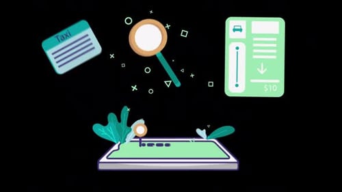 Mobile App Taxi Order Any Payment Alpha Channel