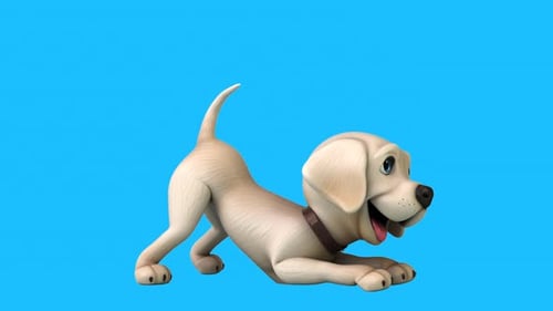 Fun 3D cartoon brown Labrador retriever (with alpha channel)