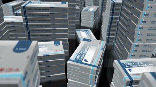 Covid rapid antigen self test pack production loop