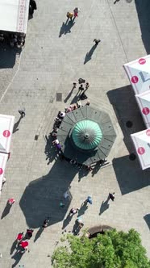 Aerial Sebilj Fountain Sarajevo
