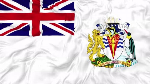 British Antarctic Territory Flag Waving Animation