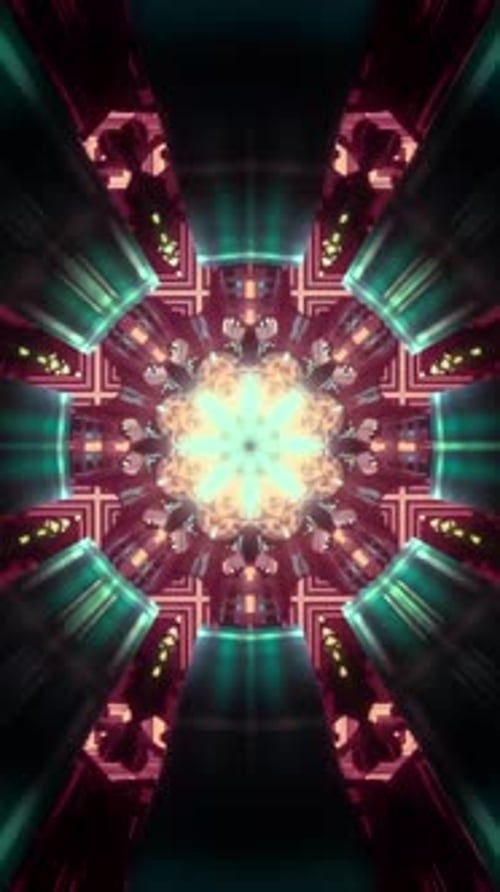 Mythic sacred geometry loop with luxury ornamental aesthetic for spiritual visuals, stage backdrops