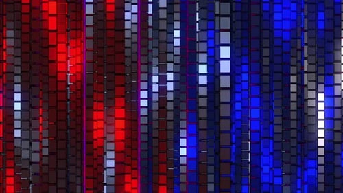 Abstract Red and Blue Glowing Cubes Digital Background