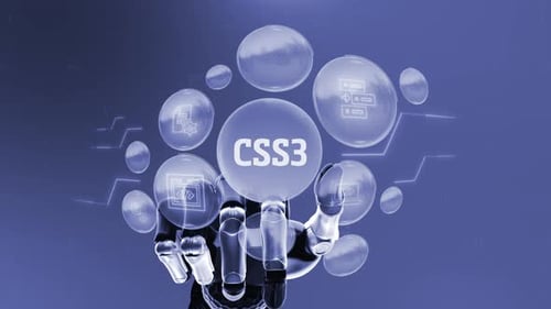 Digitaler Bildschirm, CSS3-Animation, Robotischer Konzepthintergrund 4K