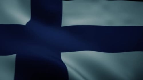Realistic Waving Finland Flag Animation Loop