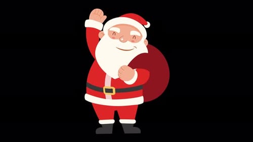 Flat Design Santa Claus Waving Hand for Christmas