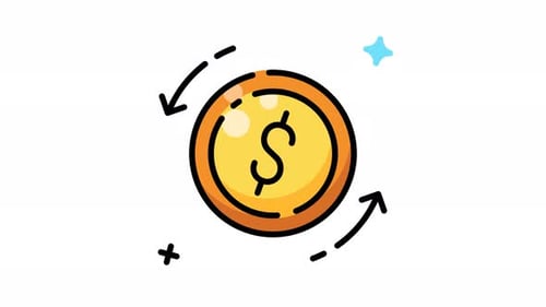 Coin finance a shiny gold coin with a dollar sign.