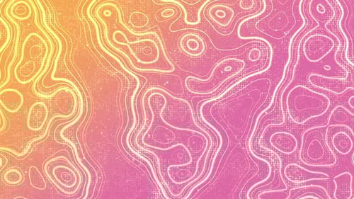 Abstract Uellow and Pink Topographic Flow Background