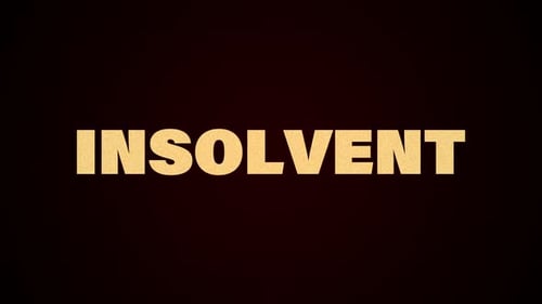 Animated burning Insolvent text effect